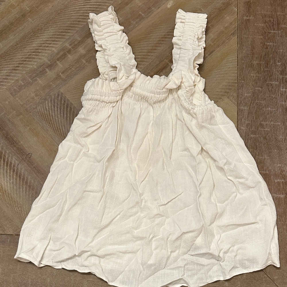 Copper Key White Ruffled Top